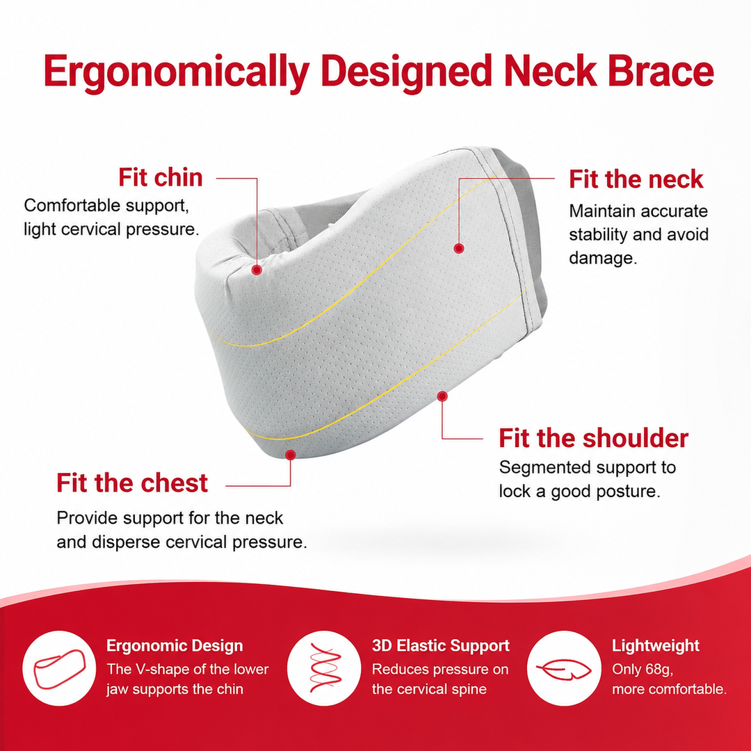Premium Cervical Collar Neck Brace Adjustable Foam Neck Support Breathable Soft Neck Collar S M L XL Sleep Work Travel Comfort Fit Pain Relief Support