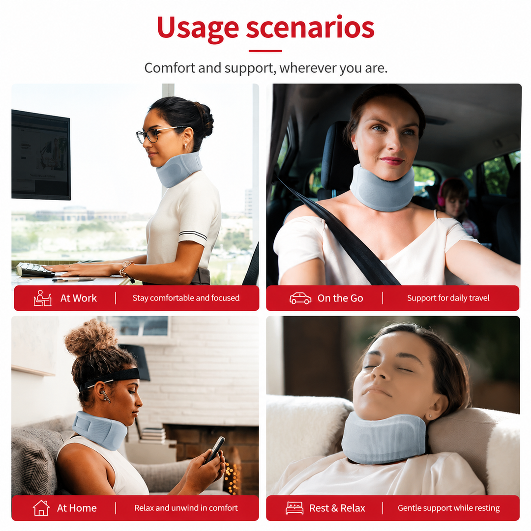 Premium Cervical Collar Neck Brace Adjustable Foam Neck Support Breathable Soft Neck Collar S M L XL Sleep Work Travel Comfort Fit Pain Relief Support