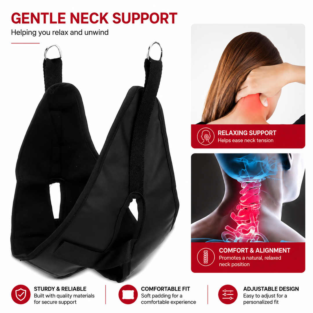 Premium Cervical Neck Traction Device Over Door Neck Stretcher Hammock Adjustable Pain Relief Spine Support Posture Correction Home Therapy