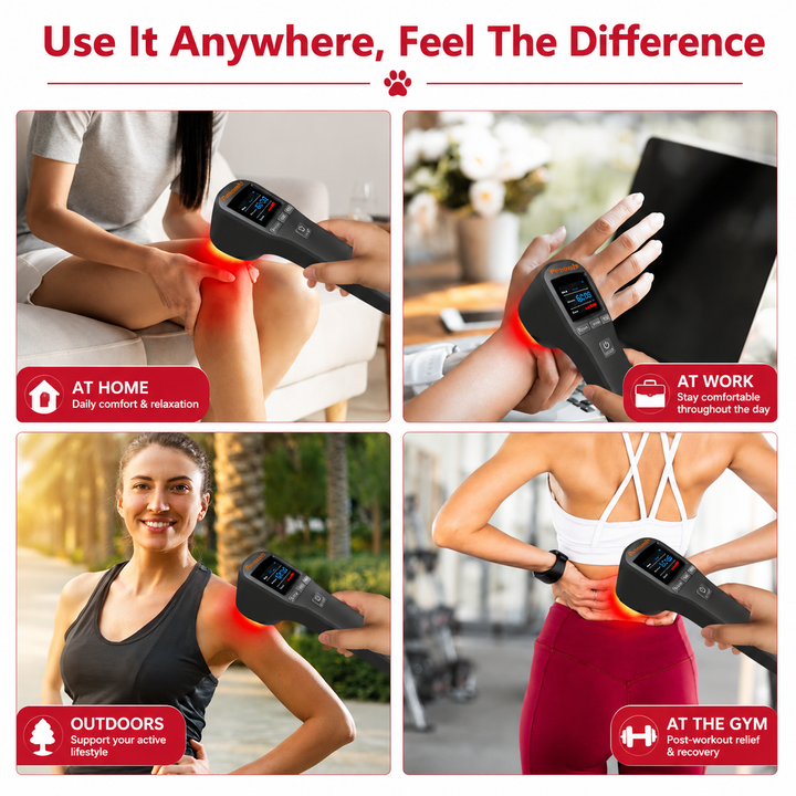 Premium Cold Laser Light Therapy Device Handheld Infrared Red Light 650nm 808nm Pain Relief Massager Arthritis Muscle Relaxation Portable Rechargeable Wellness Tool