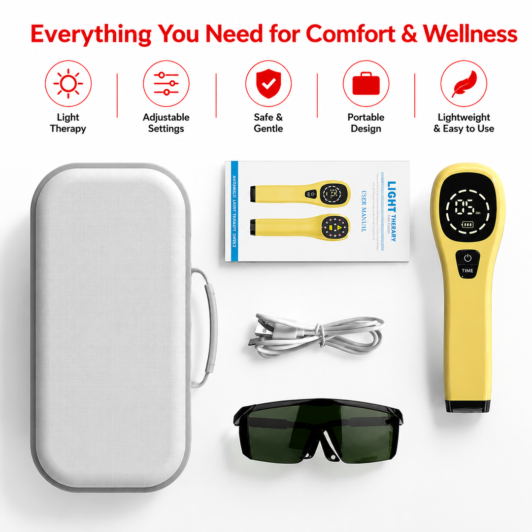 Premium Cold Laser Light Therapy Device Handheld Infrared Red Light 650nm 808nm Pain Relief Massager Arthritis Muscle Relaxation Portable Rechargeable Wellness Tool