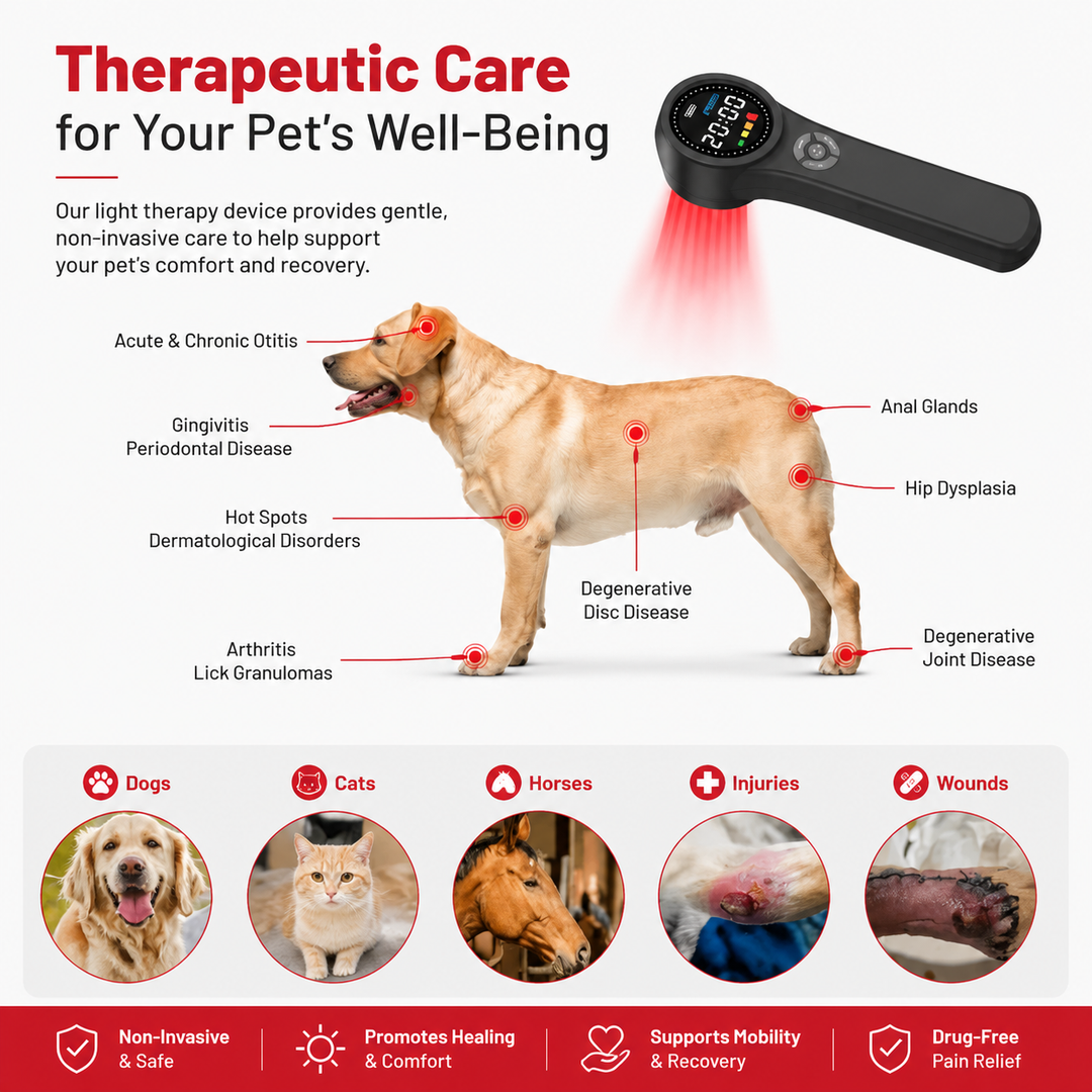 Premium Cold Laser Therapy Device 650nm 808nm Infrared LED Handheld Pain Relief Massager Rechargeable Portable Light Therapy Wellness Device Home Use
