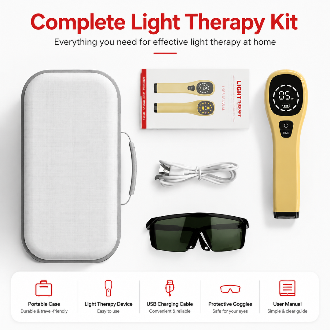 Premium Cold Laser Therapy Device 650nm 808nm Infrared LED Handheld Pain Relief Massager Rechargeable Portable Light Therapy Wellness Device Home Use