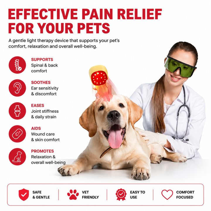 Premium Cold Laser Therapy Device for Pets Dual 808nm 650nm Red Light Veterinary Handheld Light Therapy Tool for Dogs Cats Joint Muscle Care