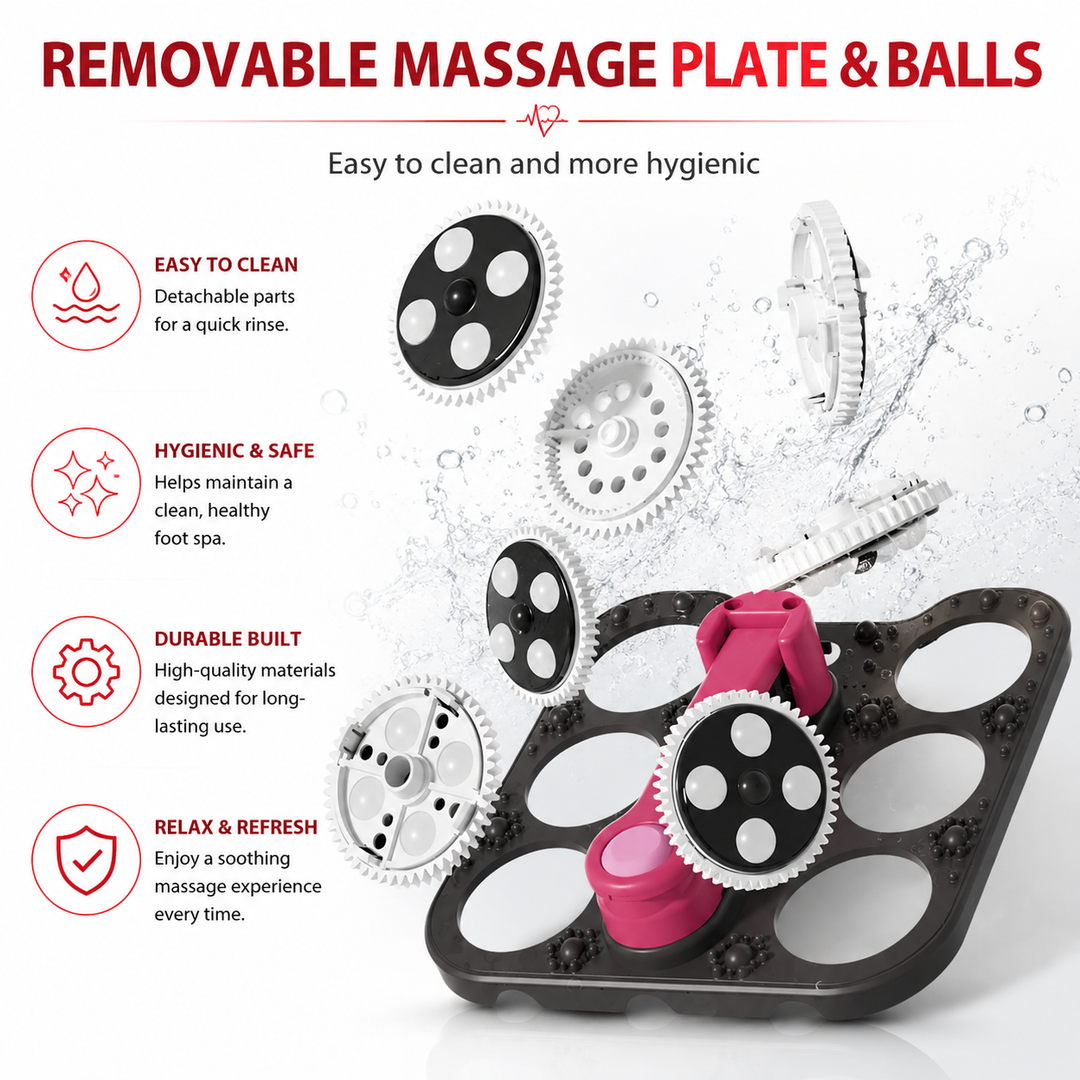 Premium Collapsible Foot Spa Bath Massager with Heat Bubble Massage Temperature Control Remote Control Rollers Pedicure Stone Foldable Portable Foot Soak Tub