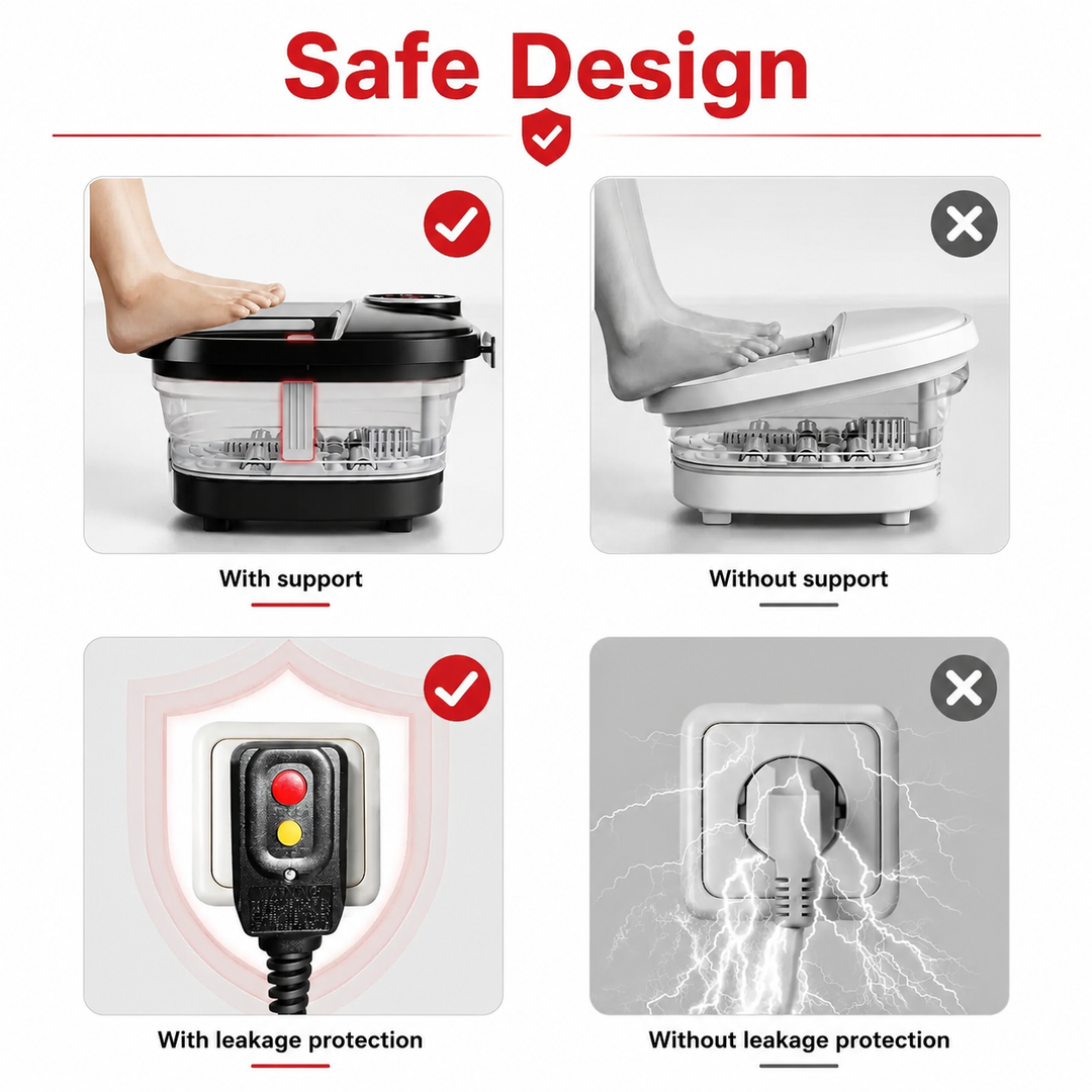 Premium Collapsible Heated Foot Spa Portable Foldable Foot Bath Bubble Massage Rollers Timer Temperature Control Space Saving Home Foot Care