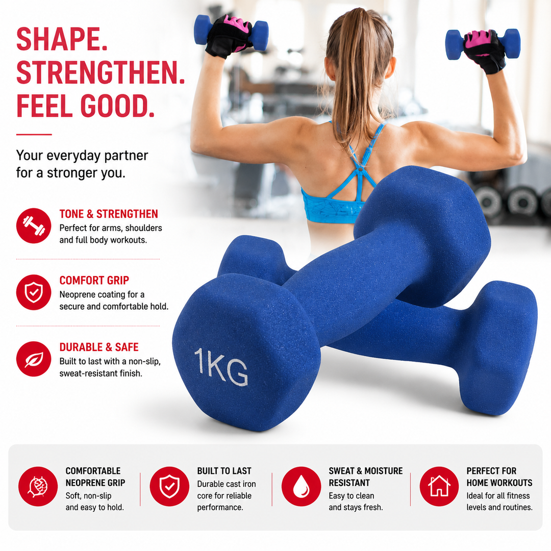 Premium Colored Neoprene Dumbbell Set Non Slip Grip Home Fitness Weights 2lb 3lb 5lb Dumbbells Strength Training Set with Compact Storage Case