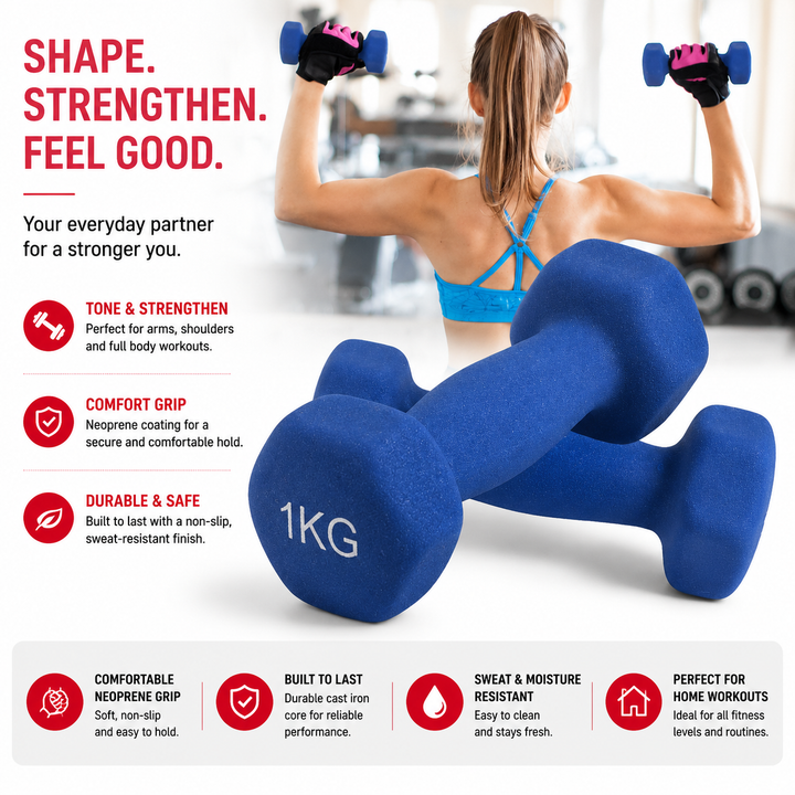 Premium Colored Neoprene Dumbbell Set Non Slip Grip Home Fitness Weights 2lb 3lb 5lb Dumbbells Strength Training Set with Compact Storage Case