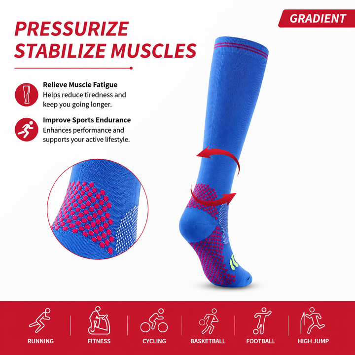 Premium Compression Socks 20–30 mmHg Support Socks Breathable Moisture Wicking Unisex Knee High Compression Stockings Sports Travel Work Daily Use 1 or 3 Pairs