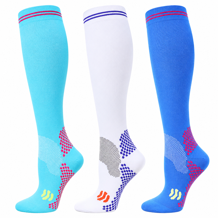 Premium Compression Socks 20–30 mmHg Support Socks Breathable Moisture Wicking Unisex Knee High Compression Stockings Sports Travel Work Daily Use 1 or 3 Pairs