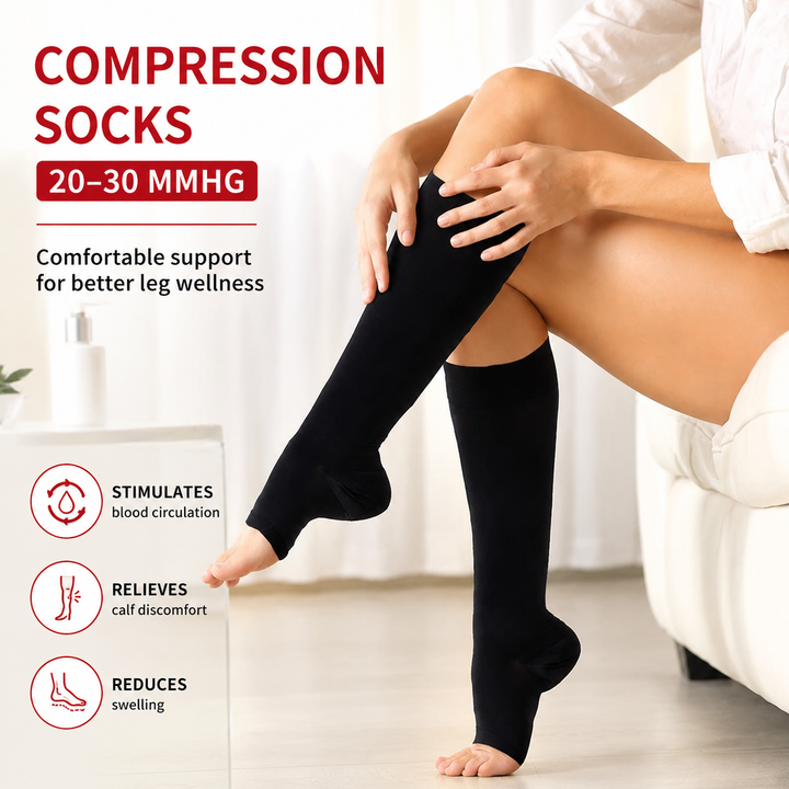 Premium Compression Socks with Zipper Men Women Breathable Support Stockings Circulation Comfort Pain Swelling Relief Easy Wear 1 Pair Daily Use