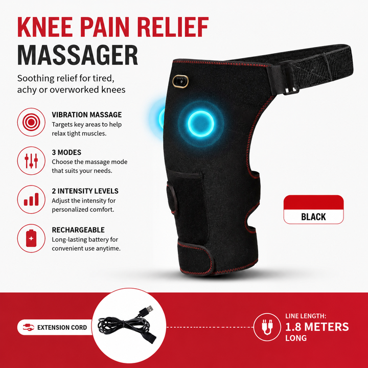 Premium Cordless Heated Hip Support Brace Adjustable Compression Wrap Vibration Massage 3 Level Heat USB Powered Hip and Lower Back Support Device