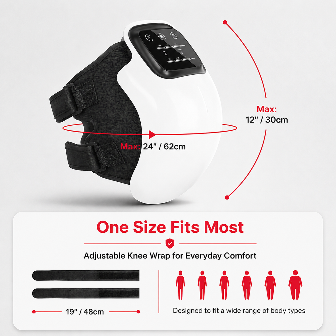 Premium Cordless Heated Knee Massager 3000mAh Rechargeable Battery 3 Heat 3 Vibration Modes Pain Relief Wrap for Knee Shoulder Elbow Arthritis Recovery Circulation Support