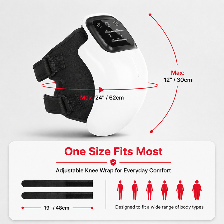 Premium Cordless Heated Knee Massager 3000mAh Rechargeable Battery 3 Heat 3 Vibration Modes Pain Relief Wrap for Knee Shoulder Elbow Arthritis Recovery Circulation Support