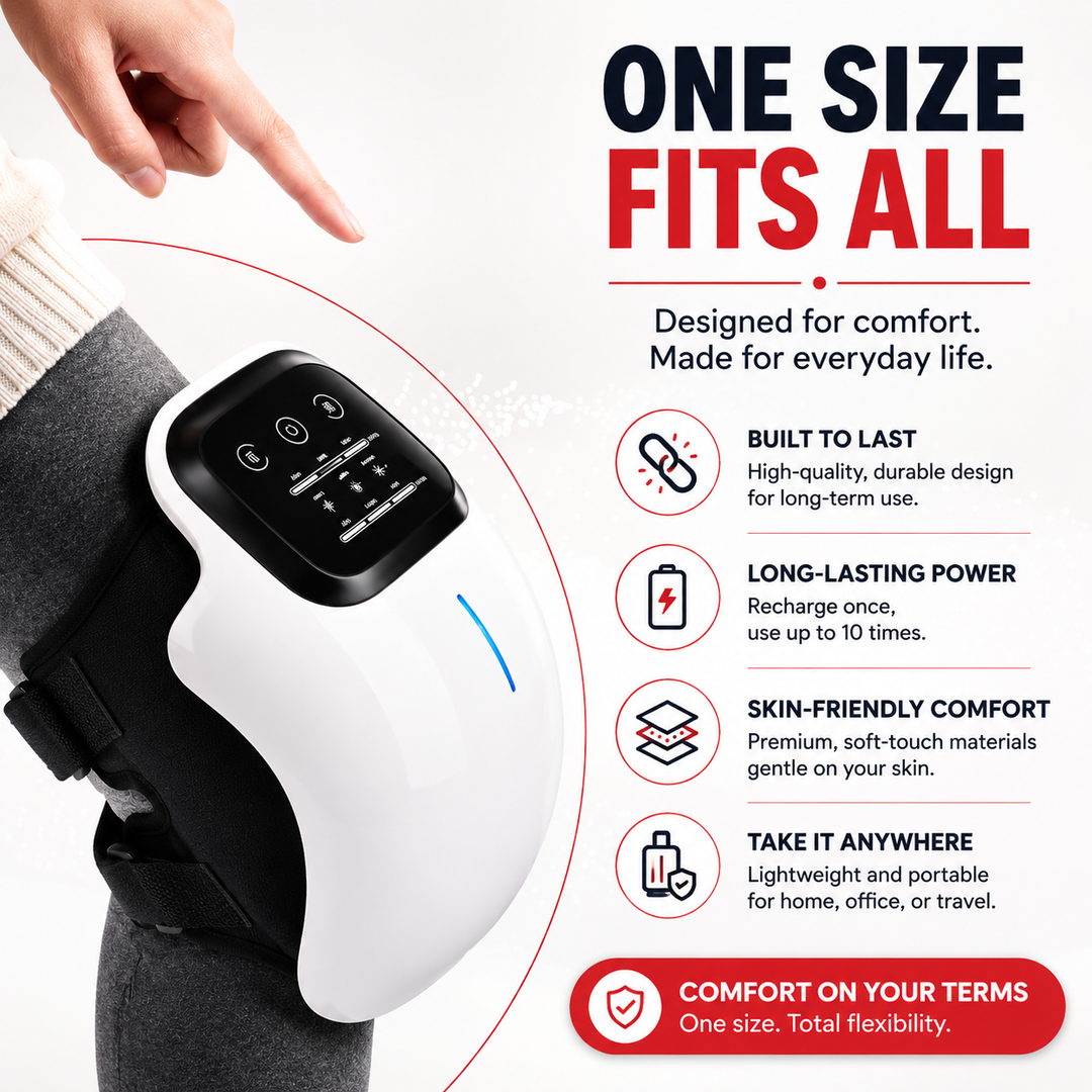 Premium Cordless Heated Knee Massager 3000mAh Rechargeable Battery 3 Heat 3 Vibration Modes Pain Relief Wrap for Knee Shoulder Elbow Arthritis Recovery Circulation Support
