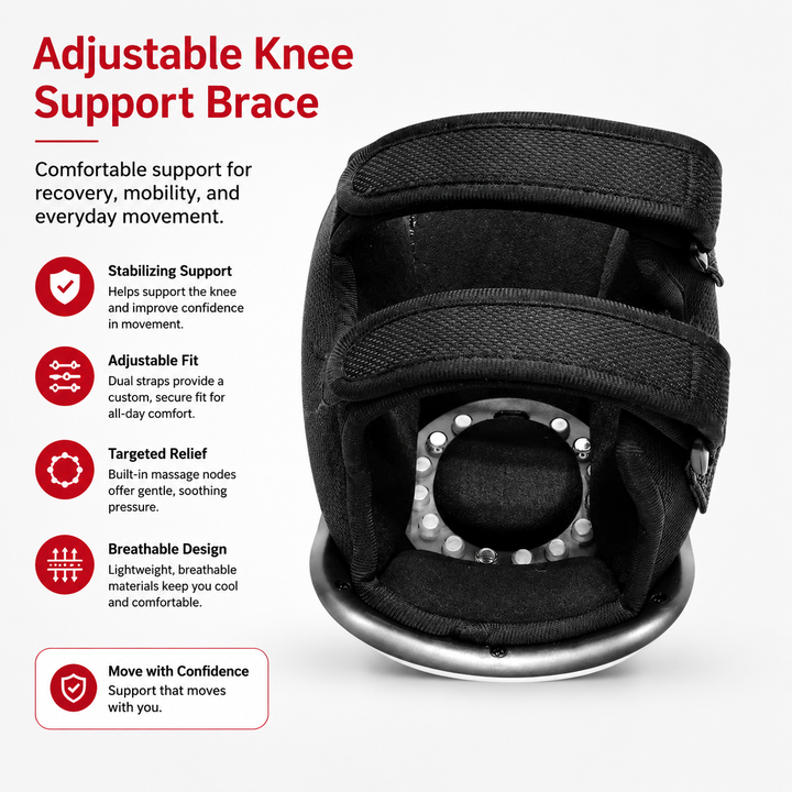 Premium Cordless Heated Knee Massager 3000mAh Rechargeable Battery 3 Heat 3 Vibration Modes Pain Relief Wrap for Knee Shoulder Elbow Arthritis Recovery Circulation Support