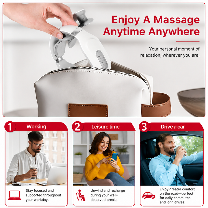 Premium Cordless Neck Massager with Heat EMS Deep Tissue Relaxation Device 16 Intensity Levels Hands-Free Neck Pain Relief Massager for Daily Use
