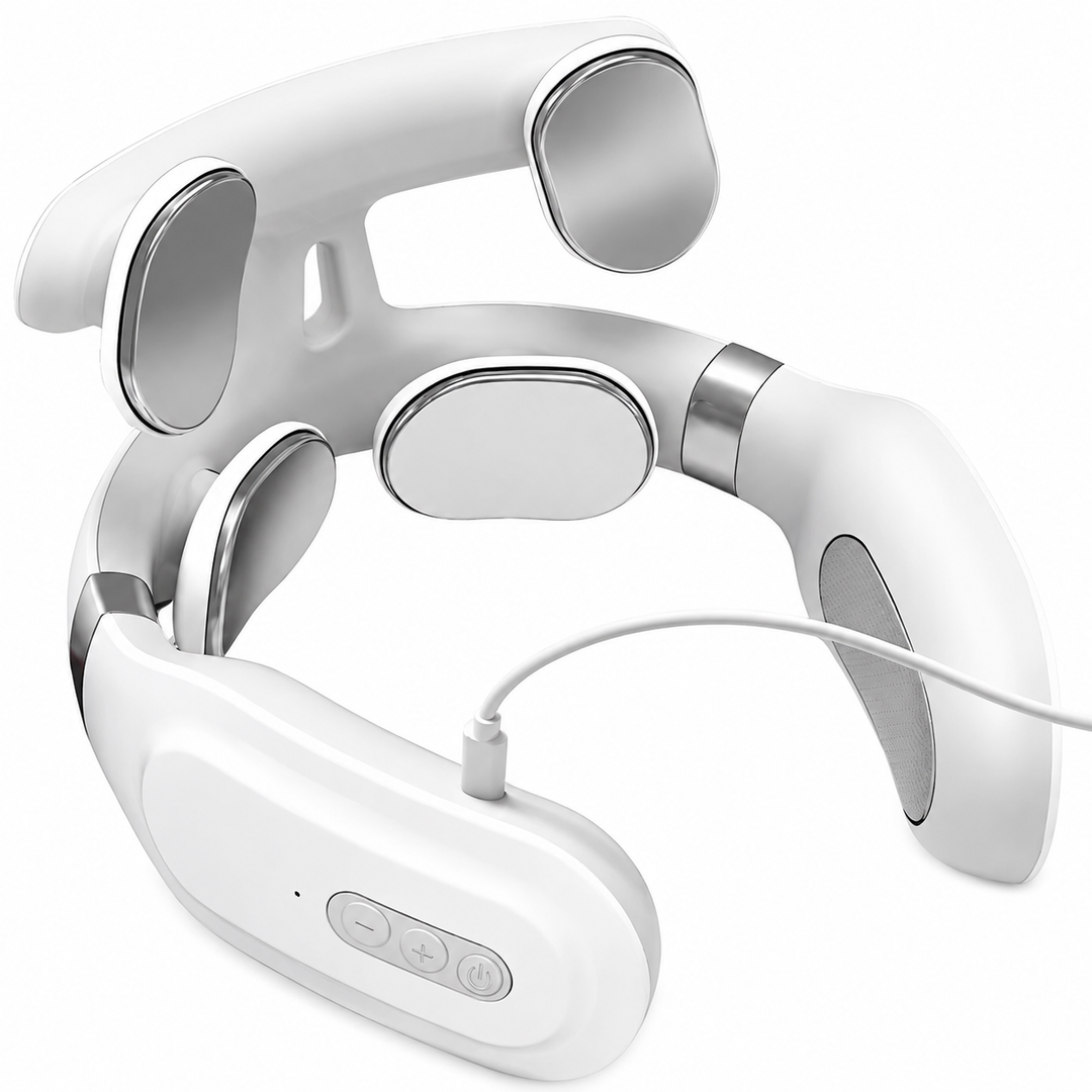 Premium Cordless Neck Massager with Heat EMS Deep Tissue Relaxation Device 16 Intensity Levels Hands-Free Neck Pain Relief Massager for Daily Use