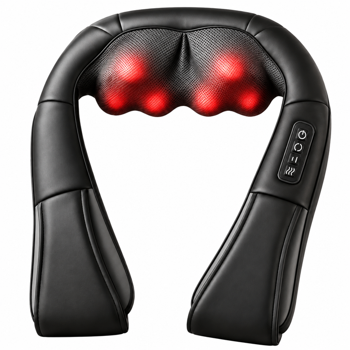 Premium Cordless Neck and Shoulder Massager Shiatsu Massage Pillow with Heat Portable Deep Tissue Back Neck Leg Massager for Home Travel Use