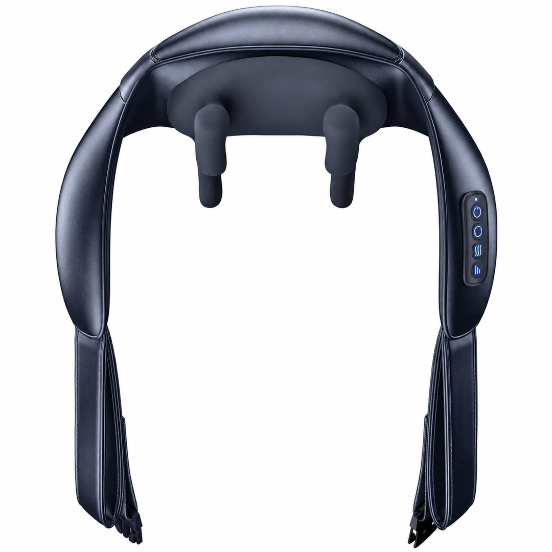 Premium Cordless Shiatsu Neck &amp; Shoulder Massager 6 Nodes Heat Therapy Deep Tissue Massage Device 2000mAh Rechargeable Portable Pain Relief
