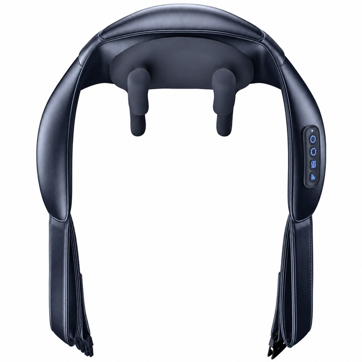 Premium Cordless Shiatsu Neck &amp; Shoulder Massager 6 Nodes Heat Therapy Deep Tissue Massage Device 2000mAh Rechargeable Portable Pain Relief