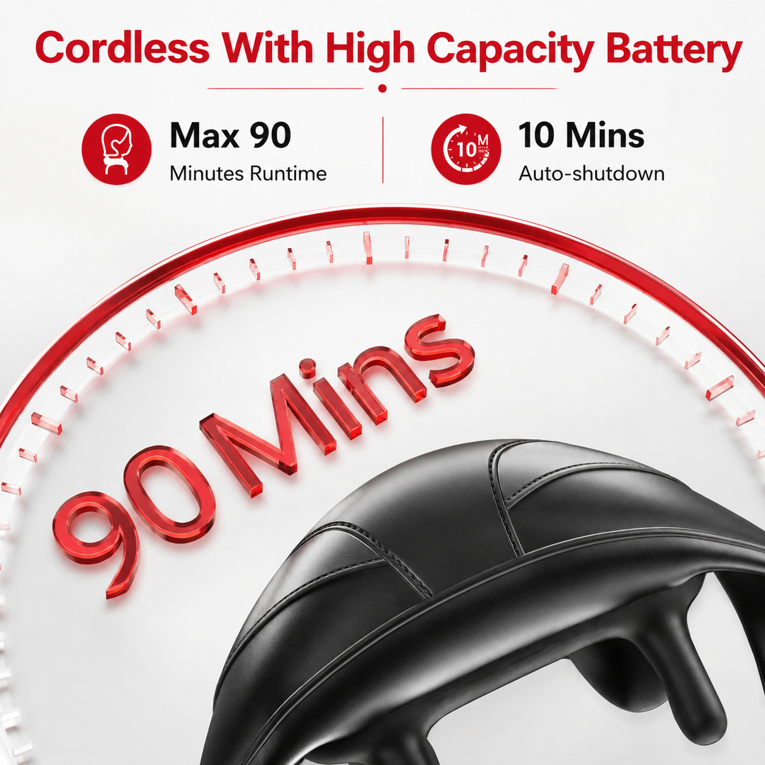 Premium Cordless Shiatsu Neck &amp; Shoulder Massager 6 Nodes Heat Therapy Deep Tissue Massage Device 2000mAh Rechargeable Portable Pain Relief