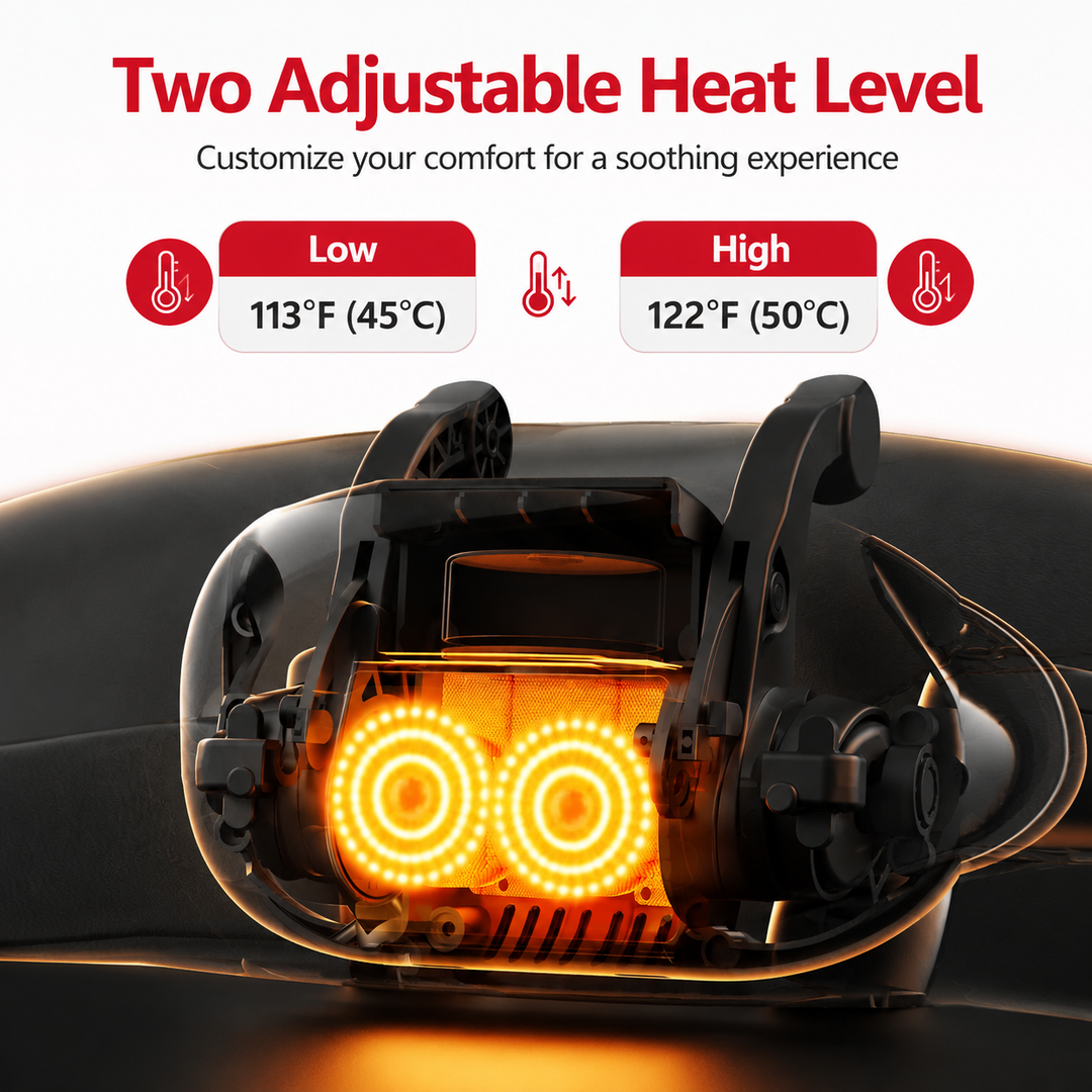 Premium Cordless Shiatsu Neck &amp; Shoulder Massager 6 Nodes Heat Therapy Deep Tissue Massage Device 2000mAh Rechargeable Portable Pain Relief
