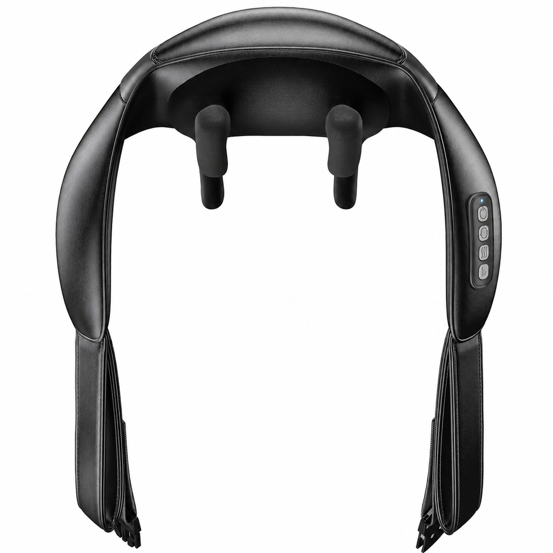 Premium Cordless Shiatsu Neck & Shoulder Massager 6 Nodes Heat Therapy Deep Tissue Massage Device 2000mAh Rechargeable Portable Pain Relief