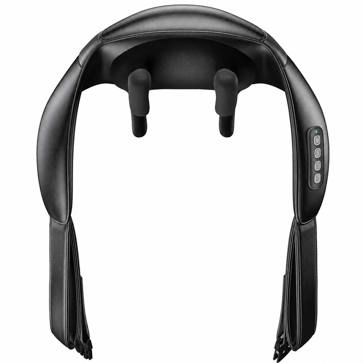 Premium Cordless Shiatsu Neck &amp; Shoulder Massager 6 Nodes Heat Therapy Deep Tissue Massage Device 2000mAh Rechargeable Portable Pain Relief