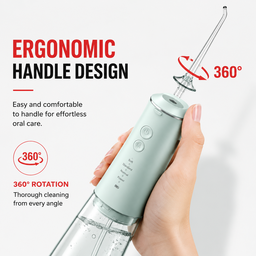 Premium Cordless Water Flosser 280ml Portable Oral Irrigator 4 Modes 6 Tips USB Rechargeable IPX7 Waterproof Dental Cleaner Deep Gum Care Travel Device