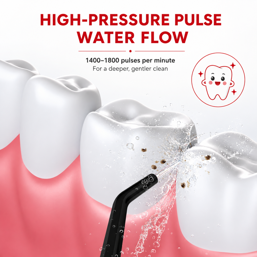 Premium Cordless Water Flosser Portable Oral Irrigator Rechargeable IPX7 Waterproof Teeth Cleaning Device 4 Modes 5 Tips Deep Gum Dental Care Cleaner