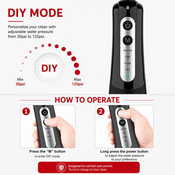 Premium Cordless Water Flosser Portable Oral Irrigator Rechargeable IPX7 Waterproof Teeth Cleaning Device 4 Modes 5 Tips Deep Gum Dental Care Cleaner