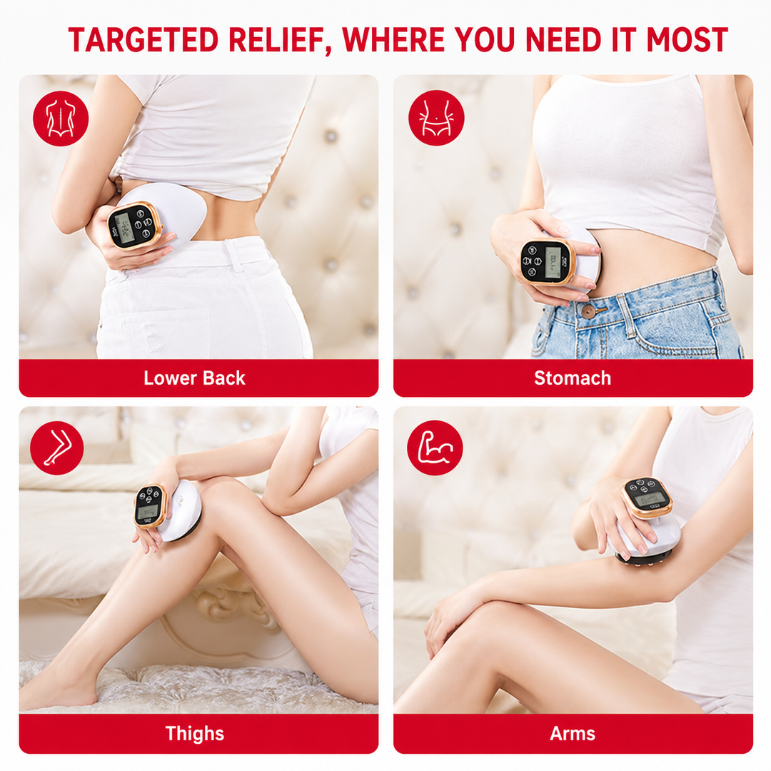 Premium Cupping Massager LCD Display Vacuum Suction Massage Device EMS Heating Therapy Gua Sha Scraping Tool Rechargeable Body Wellness Massager