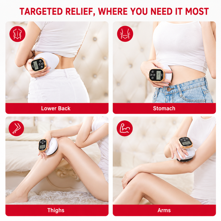 Premium Cupping Massager LCD Display Vacuum Suction Massage Device EMS Heating Therapy Gua Sha Scraping Tool Rechargeable Body Wellness Massager