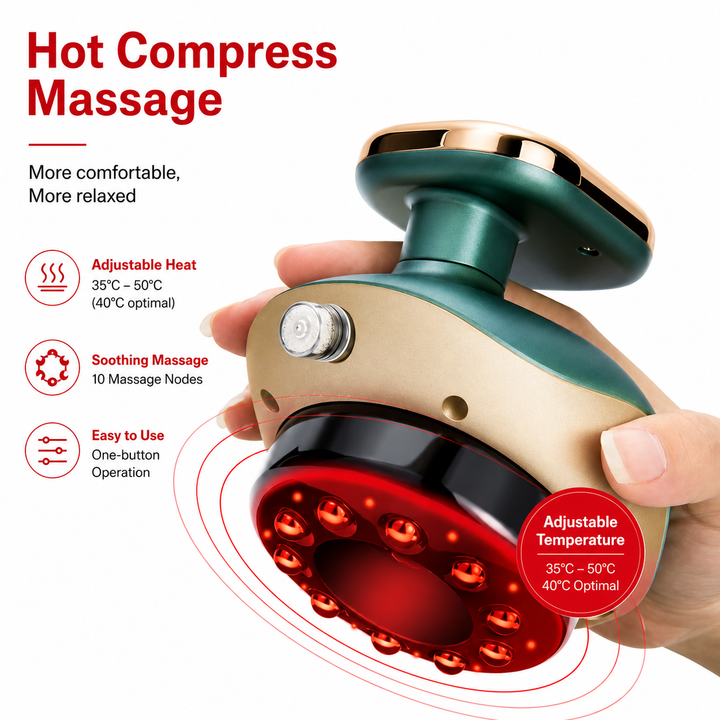 Premium Cupping Massager LCD Display Vacuum Suction Massage Device EMS Heating Therapy Gua Sha Scraping Tool Rechargeable Body Wellness Massager