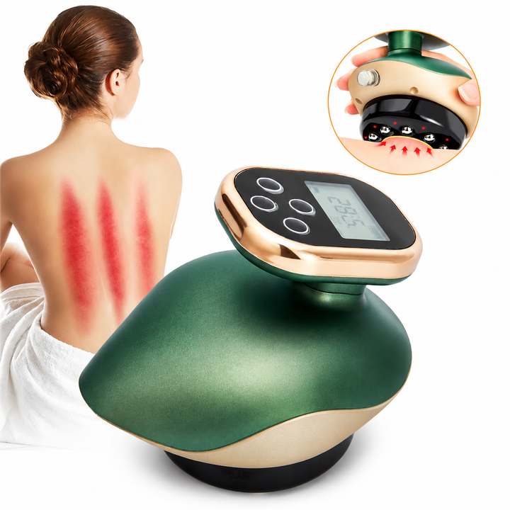 Premium Cupping Massager LCD Display Vacuum Suction Massage Device EMS Heating Therapy Gua Sha Scraping Tool Rechargeable Body Wellness Massager