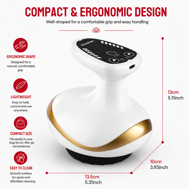 Premium Cupping Massager LCD Vacuum Suction EMS Gua Sha Body Sculpting Device Anti Cellulite Fat Burner Heating Massage Therapy Portable Rechargeable