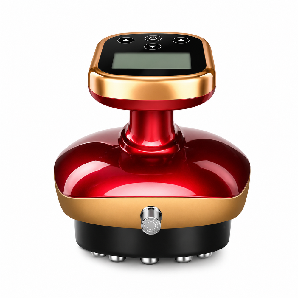 Premium Cupping Massager LCD Vacuum Suction EMS Gua Sha Body Sculpting Device Anti Cellulite Fat Burner Heating Massage Therapy Portable Rechargeable