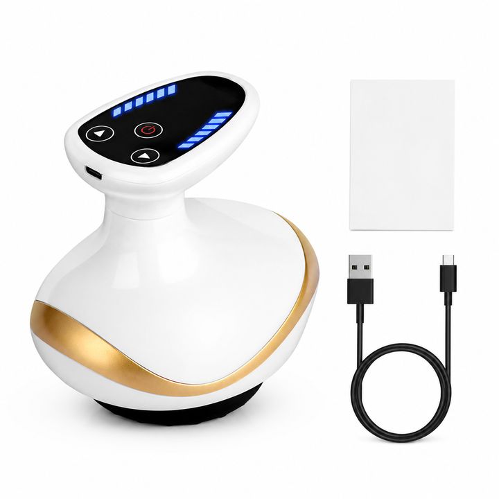 Premium Cupping Massager LCD Vacuum Suction EMS Gua Sha Body Sculpting Device Anti Cellulite Fat Burner Heating Massage Therapy Portable Rechargeable