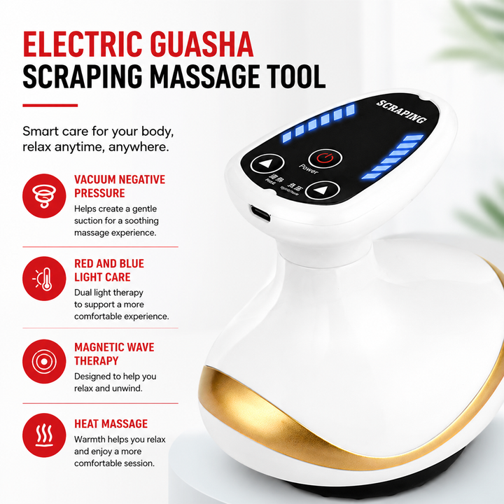 Premium Cupping Massager with LCD Vacuum Suction EMS Anti-Cellulite Heat 35–50°C Magnet Gua Sha Rechargeable Auto 30-Min Off Body Sculpting Device