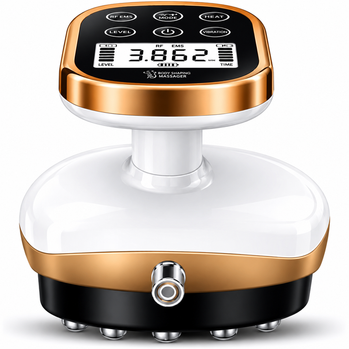 Premium Cupping Massager with LCD Vacuum Suction EMS Anti-Cellulite Heat 35–50°C Magnet Gua Sha Rechargeable Auto 30-Min Off Body Sculpting Device