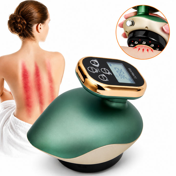 Premium Cupping Massager with LCD Vacuum Suction EMS Anti-Cellulite Heat 35–50°C Magnet Gua Sha Rechargeable Auto 30-Min Off Body Sculpting Device