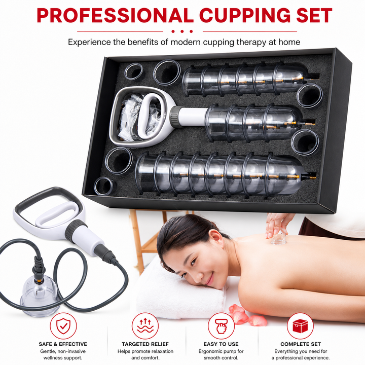 Premium Cupping Therapy Set Vacuum Suction Cups Massage Kit Chinese Medicine Physiotherapy Muscle Relaxation Body Care Pump Set Home Use