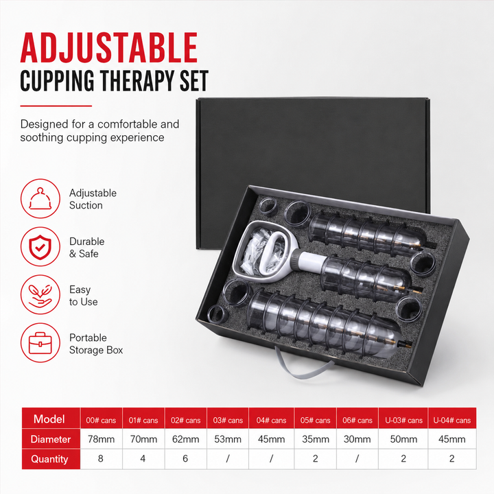 Premium Cupping Therapy Set Vacuum Suction Cups Massage Kit Chinese Medicine Physiotherapy Muscle Relaxation Body Care Pump Set Home Use