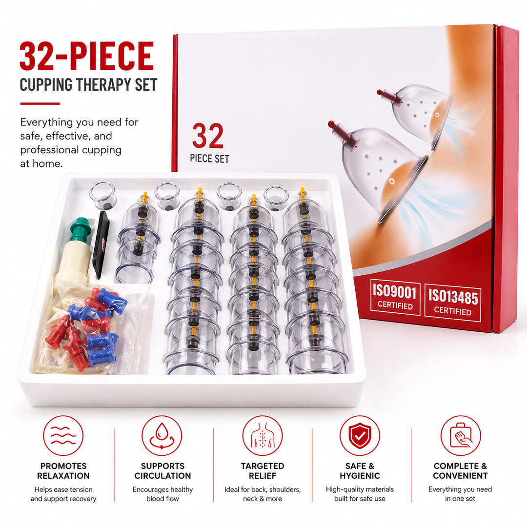 Premium Cupping Therapy Set Vacuum Suction Cups Massage Kit Chinese Medicine Physiotherapy Muscle Relaxation Body Care Pump Set Home Use