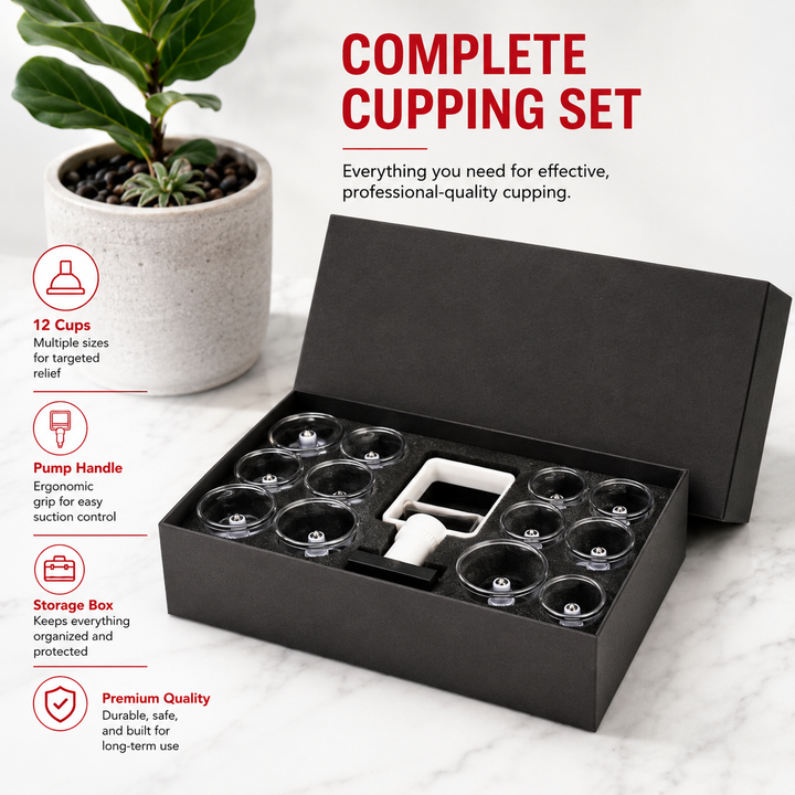 Premium Cupping Therapy Set Vacuum Suction Cups Massage Kit Chinese Medicine Physiotherapy Muscle Relaxation Body Care Pump Set Home Use