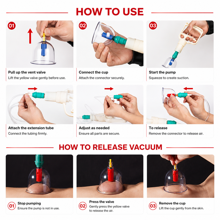 Premium Cupping Therapy Set Vacuum Suction Cups Massage Kit Chinese Medicine Physiotherapy Muscle Relaxation Body Care Pump Set Home Use