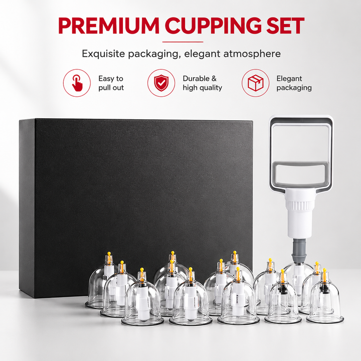 Premium Cupping Therapy Set Vacuum Suction Cups Massage Kit Chinese Medicine Physiotherapy Muscle Relaxation Body Care Pump Set Home Use