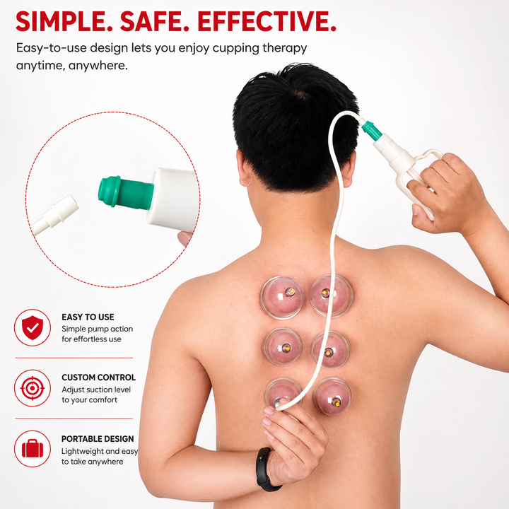 Premium Cupping Therapy Set Vacuum Suction Cups Massage Kit Chinese Medicine Physiotherapy Muscle Relaxation Body Care Pump Set Home Use