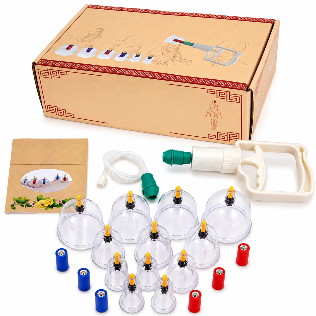 Premium Cupping Therapy Set Vacuum Suction Cups Massage Kit Chinese Medicine Physiotherapy Muscle Relaxation Body Care Pump Set Home Use